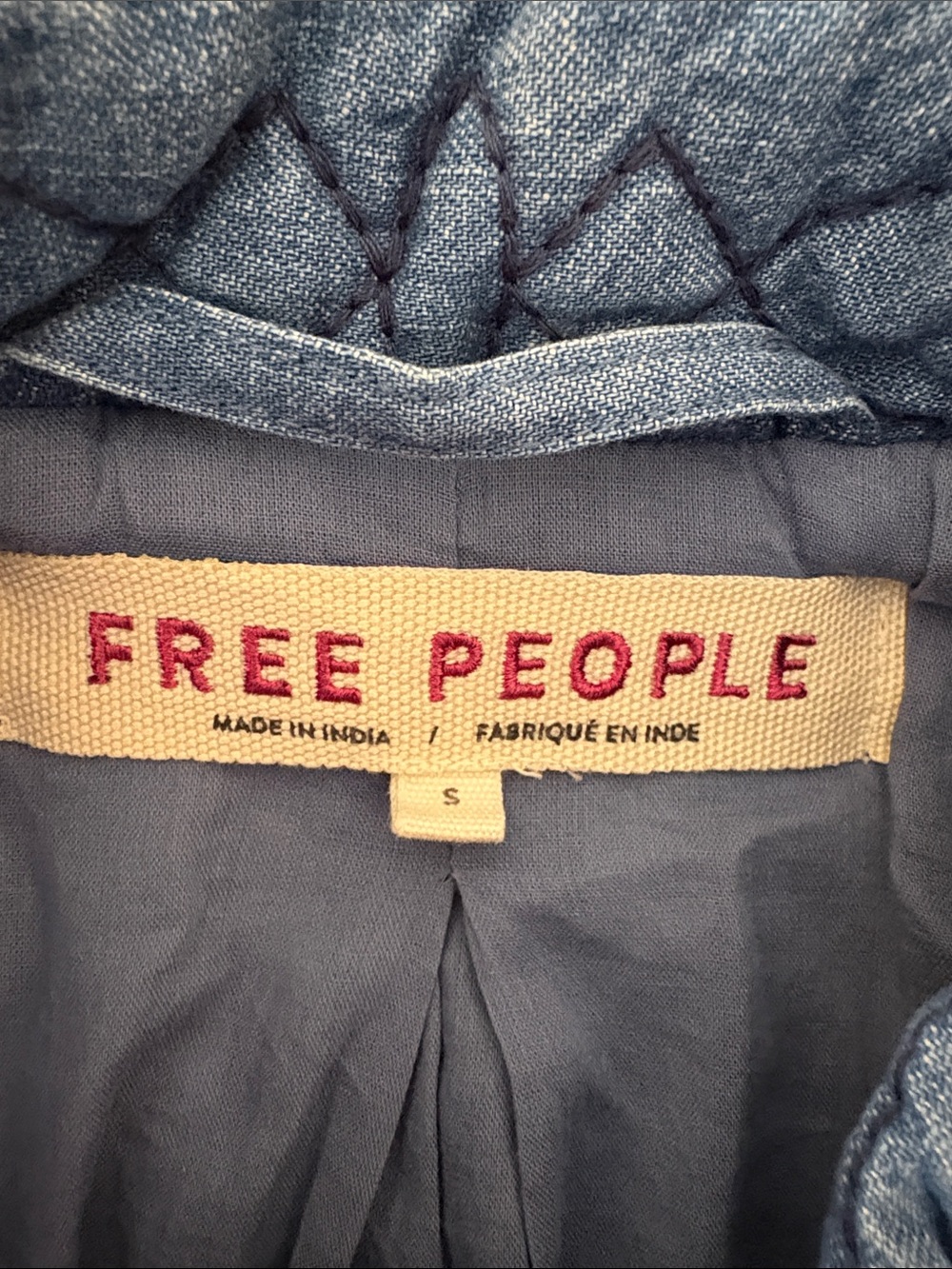 Free people denim top - Picture 2 of 4